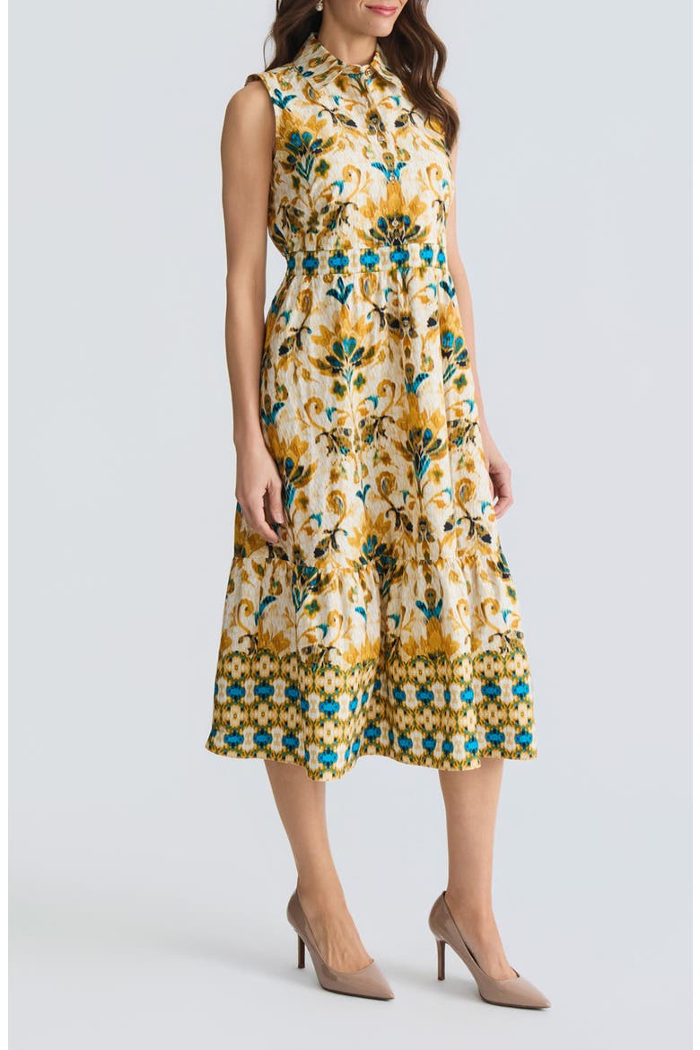 Border Print Midi Shirdress, Alternate, color, BUTTERSCOTCH MULTI