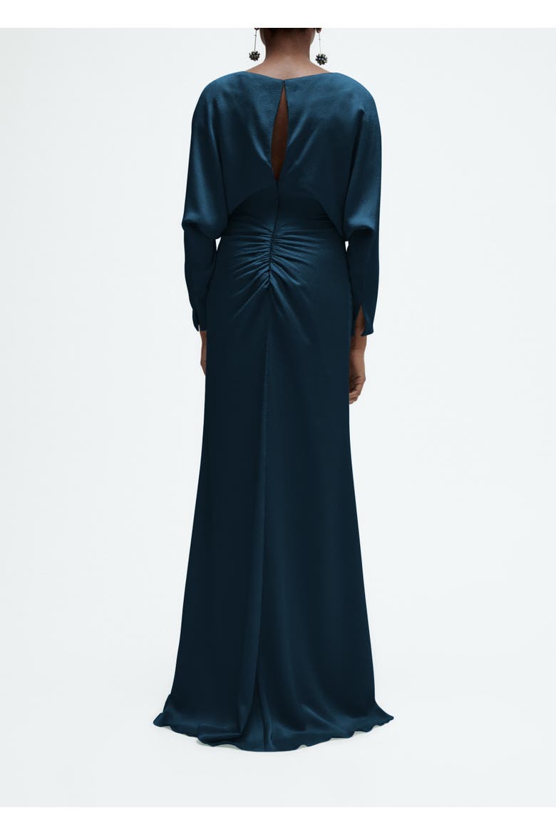 Hammered Satin Dolman Sleeve Gown, Alternate, color, Petrol