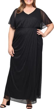 SL FASHIONS Glitter Mesh Maxi Dress