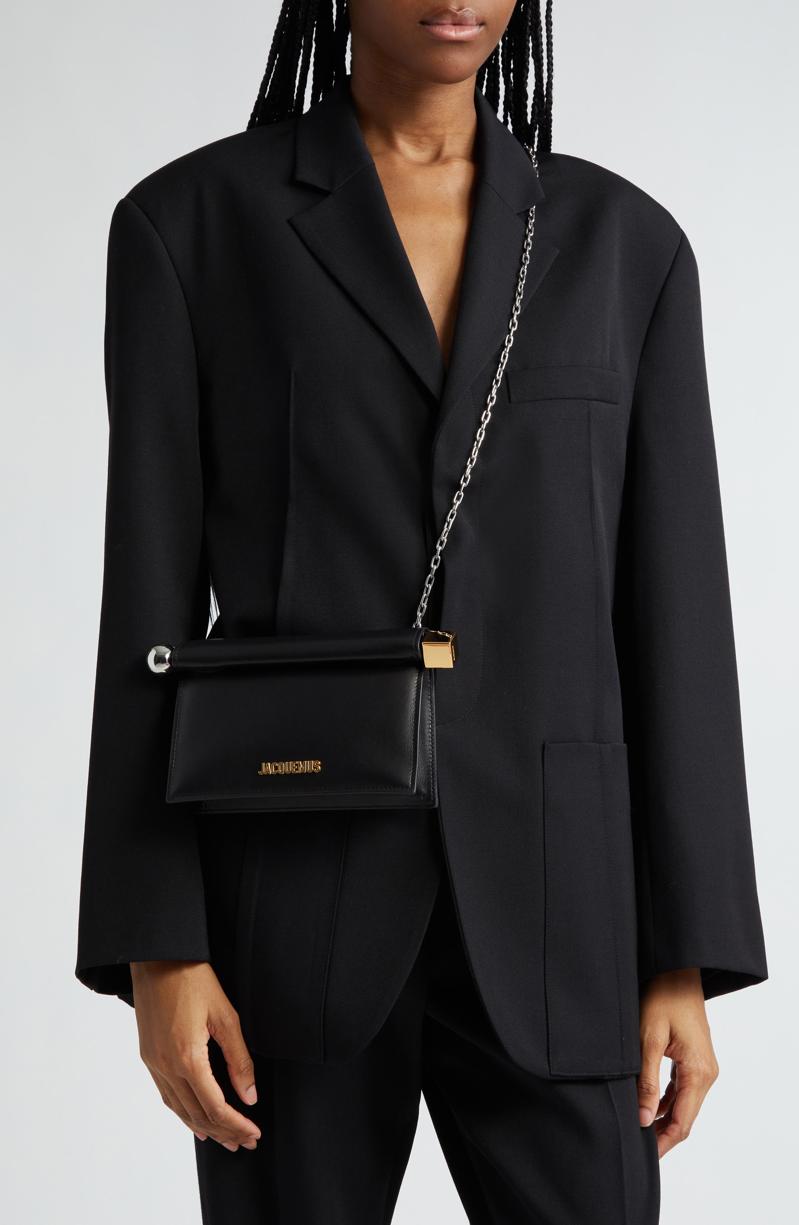 Jacquemus La Petite Pochette Rond Carré Clutch, Alternate, color, 