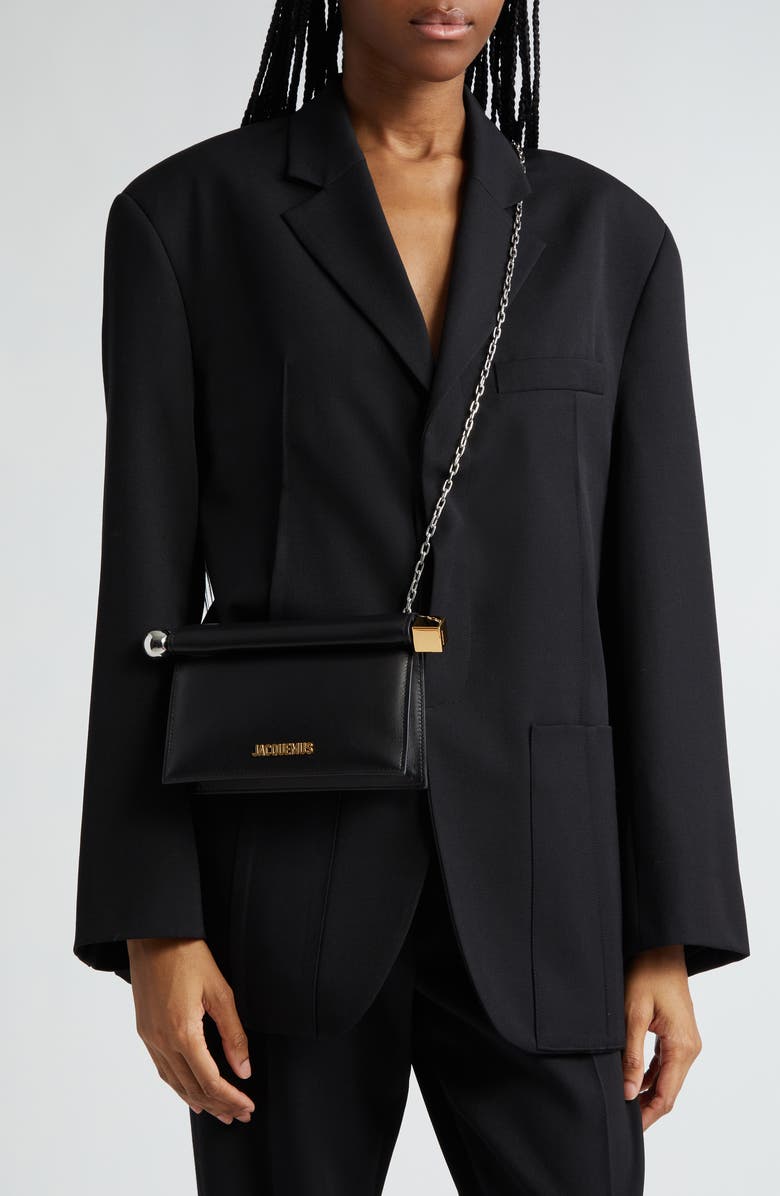 Jacquemus La Petite Pochette Rond Carré Clutch, Alternate, color, Black 990