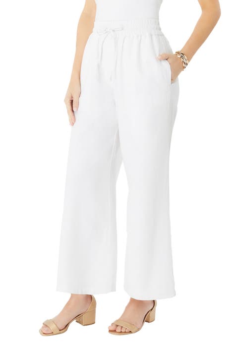 Plus Size Linen Wide-Leg Pant
