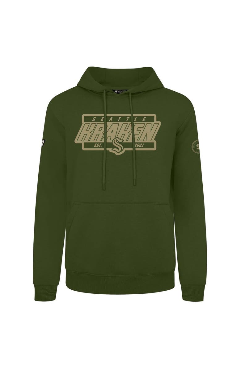 LEVELWEAR Men's Levelwear Olive Seattle Kraken Podium Pullover Hoodie, Main, color, Olive
