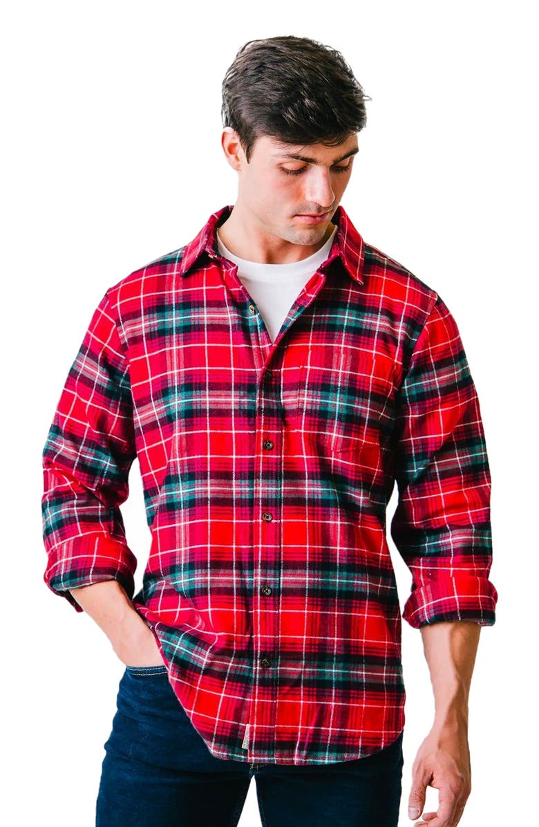 Hope & Henry Men's Organic Brushed Flannel Button Down Shirt, Main, color, 