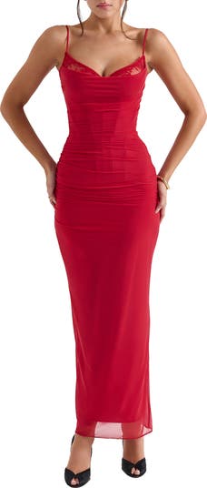 Nalini Mesh Corset Cocktail Dress