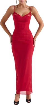 HOUSE OF CB Nalini Mesh Corset Cocktail Dress