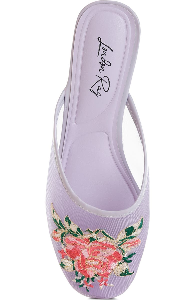 LONDON RAG Shara Embroidered Mesh Mule, Alternate, color, Lilac