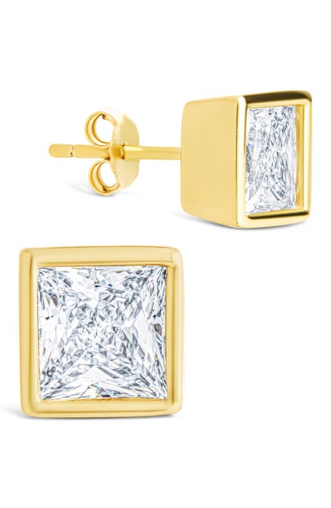 Princess Cut Cubic Zirconia Stud Earrings