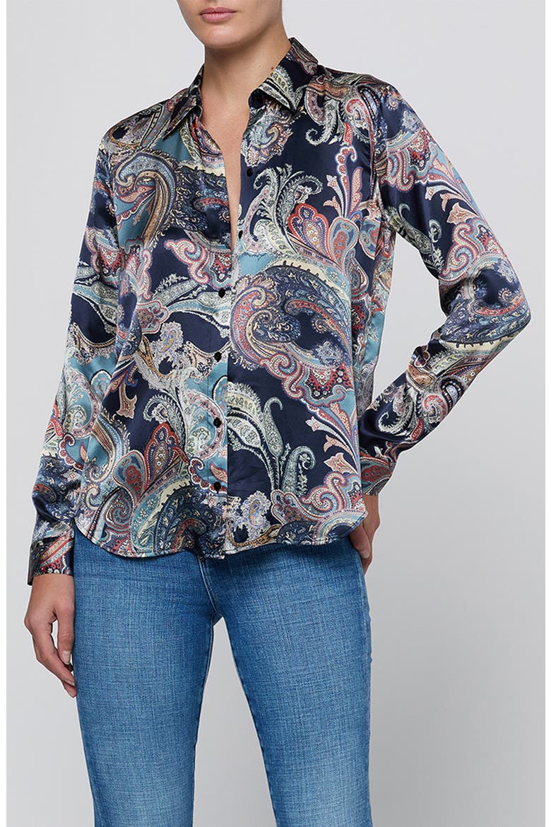 Tyler Silk Shirt, Alternate, color, MIDNIGHT MULTI BESSARABIAN