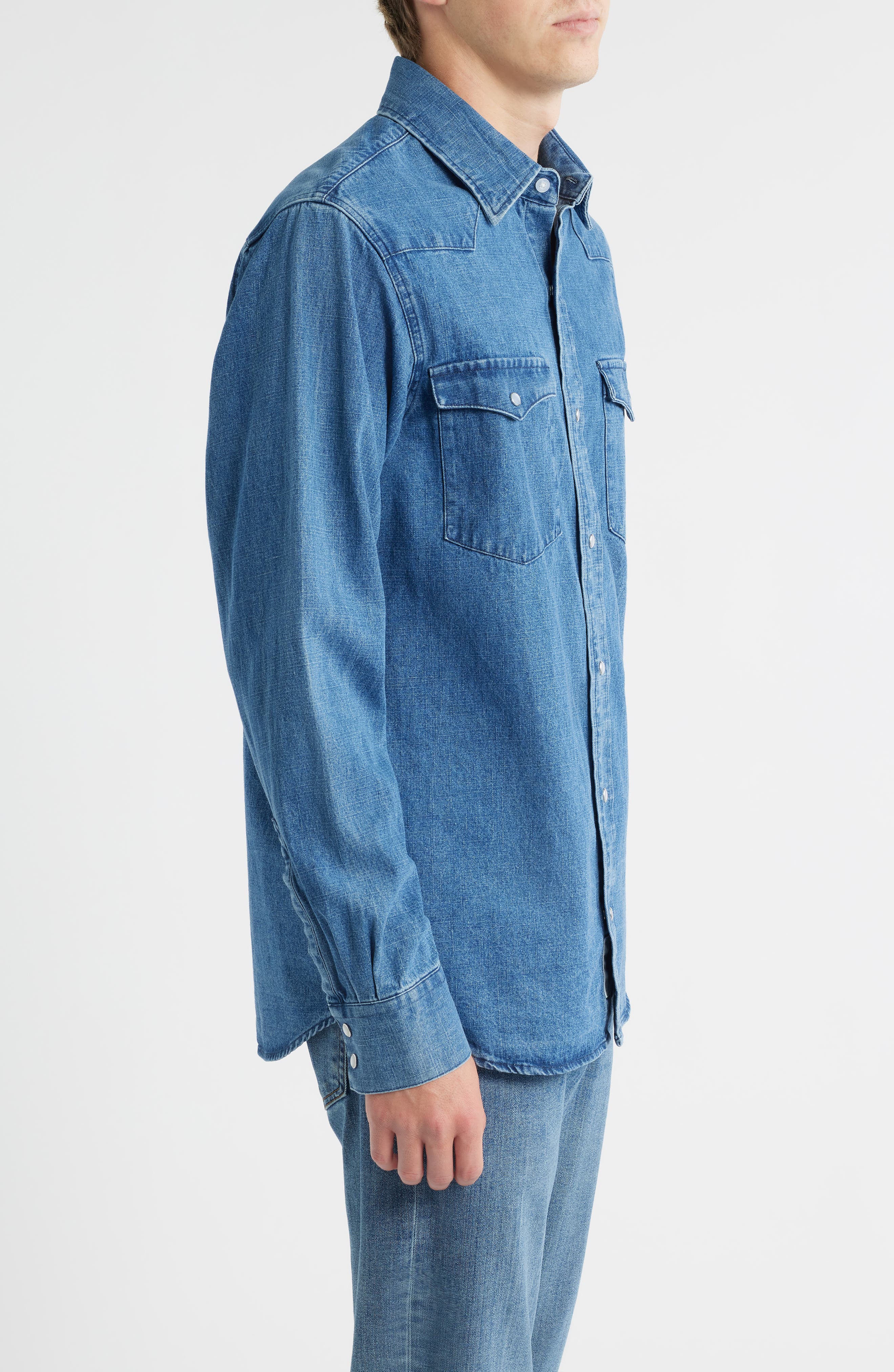 Schott NYC Cotton Denim Western Shirt (Men) | Nordstrom Schott NYC Cotton Denim Western Shirt (Men) | Nordstrom