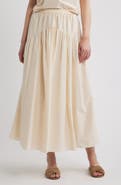 Theory Cotton Blend Midi Skirt