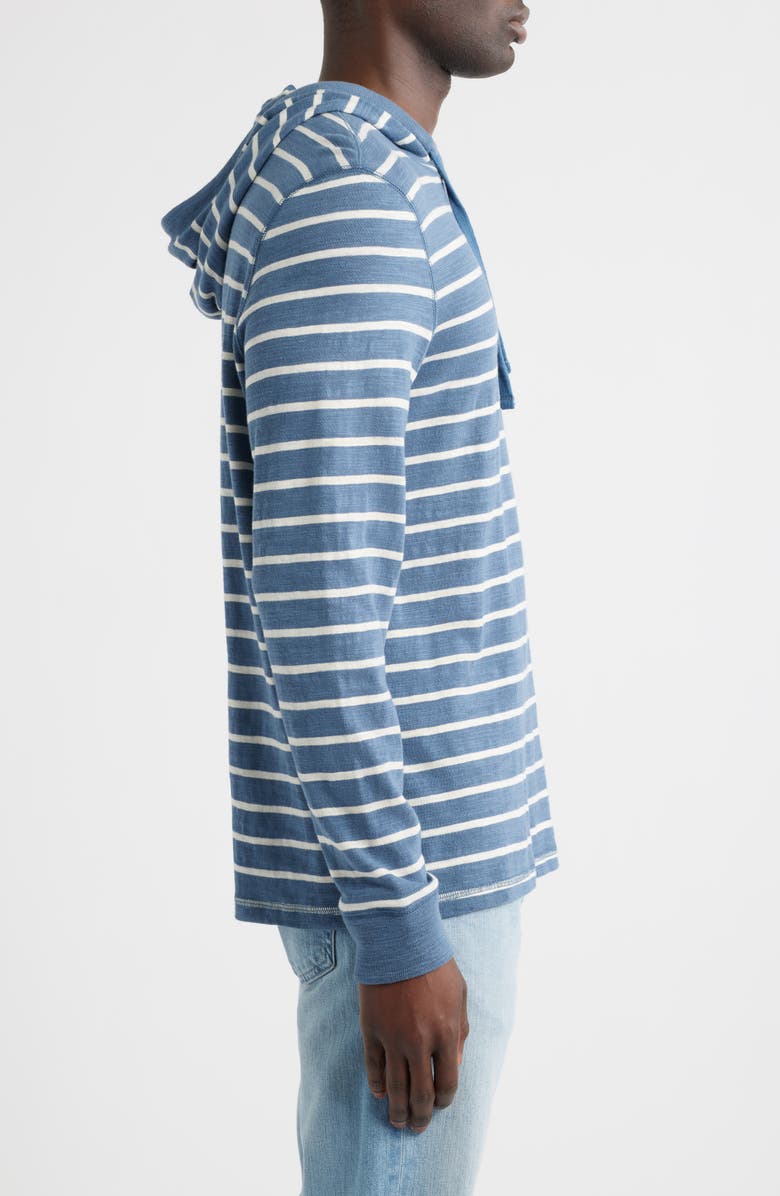Faherty Sunwashed Slub Organic Cotton Hoodie, Alternate, color, Breaker Blue Breton Stripe