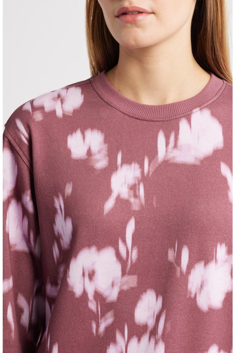 Classic Print Sweatshirt, Alternate, color, DUSTY ROSE LILAC