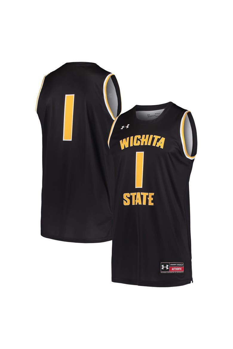 Men's Under Armour Black #1 Wichita State Shockers Basketball Replica Jersey, Main, color, Black