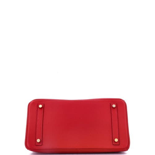 Pre-owned Hermes  Hermes Birkin Handbag Red Epsom With Gold Hardware 30 In Red