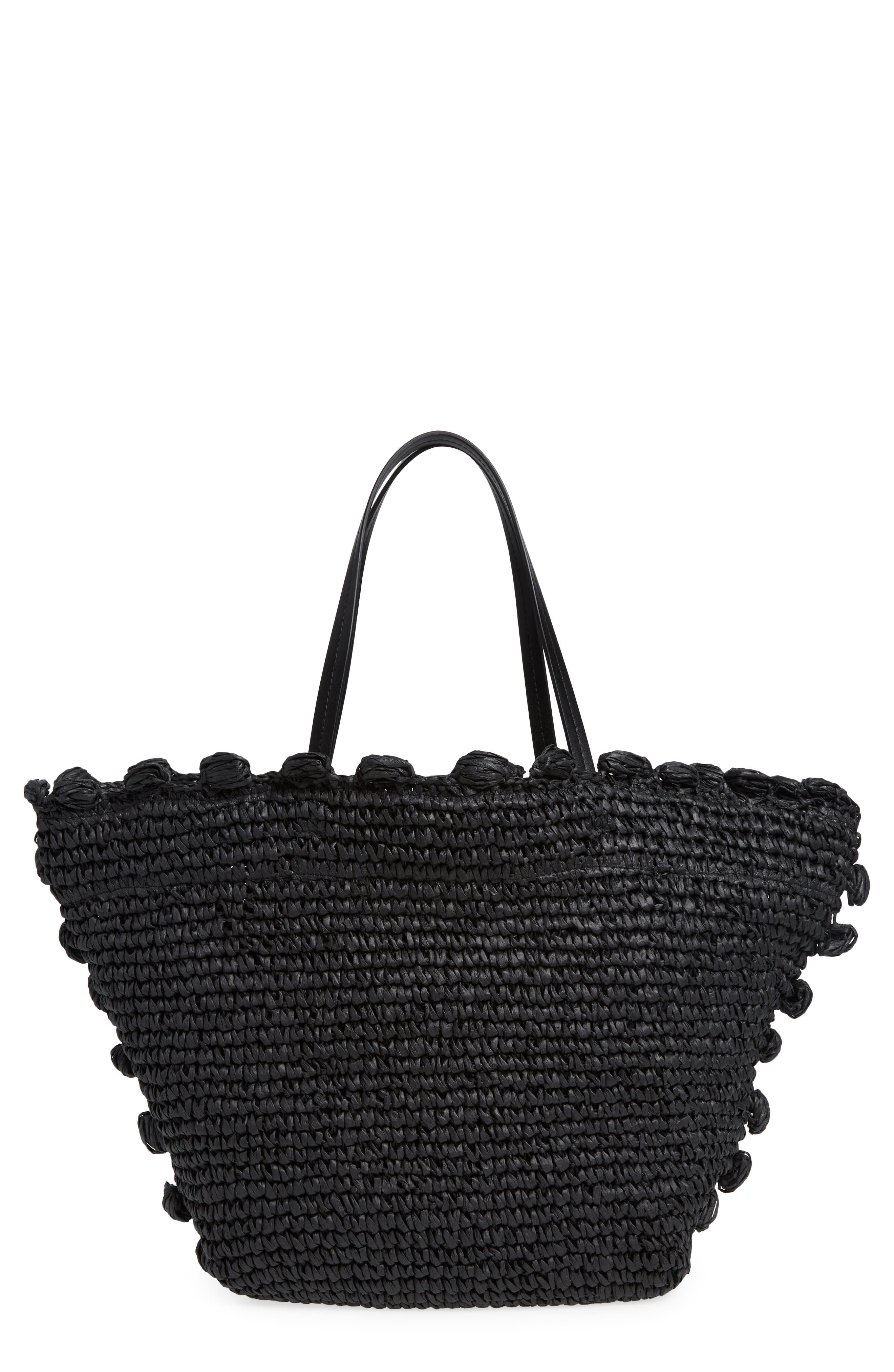 BTB Los Angeles Leah Straw Tote, Main, color, 