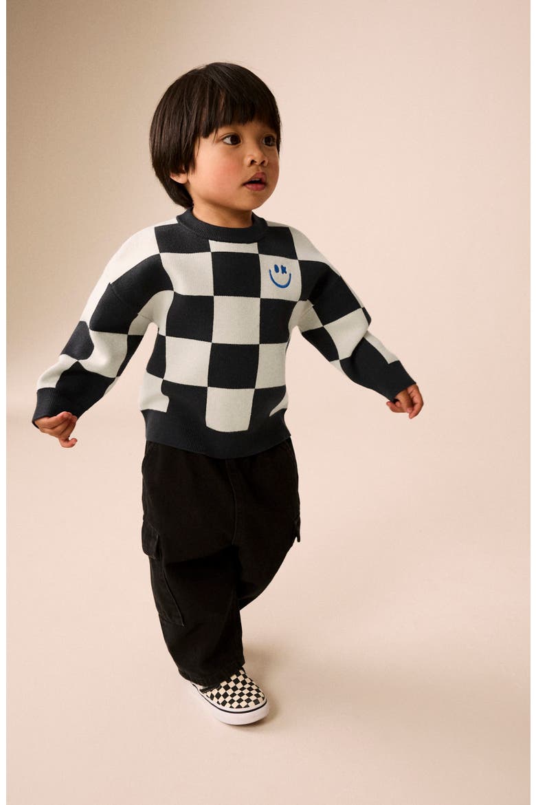 Kids' Checkerboard Knit Sweater, Alternate, color, MULTI