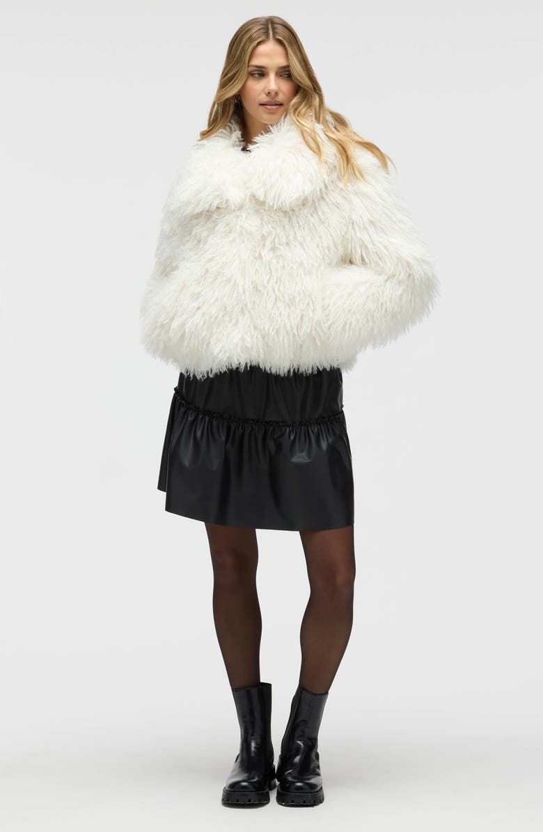 NVLT Shaggy Faux Fur Crop Jacket, Alternate, color, Ivory