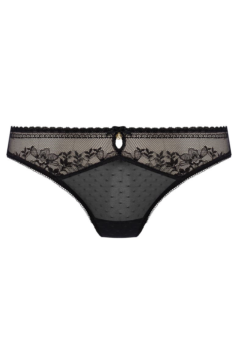Freya Sydnie Brazilian Panties, Alternate, color, Black