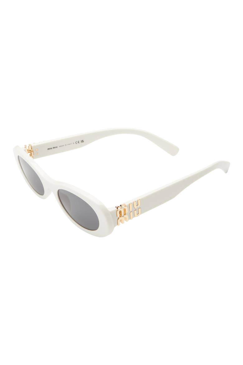 50mm Oval Sunglasses, Alternate, color, DARK GREY