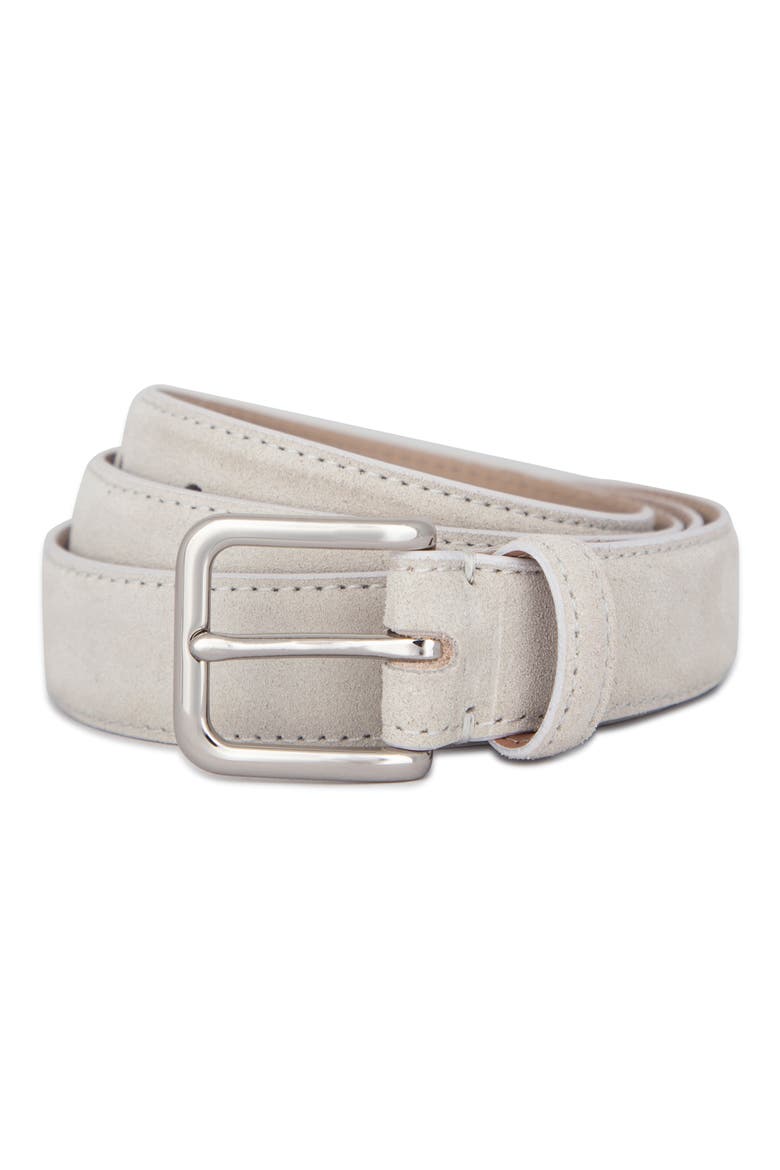 Stitched Suede Belt, Main, color, HORCHATA