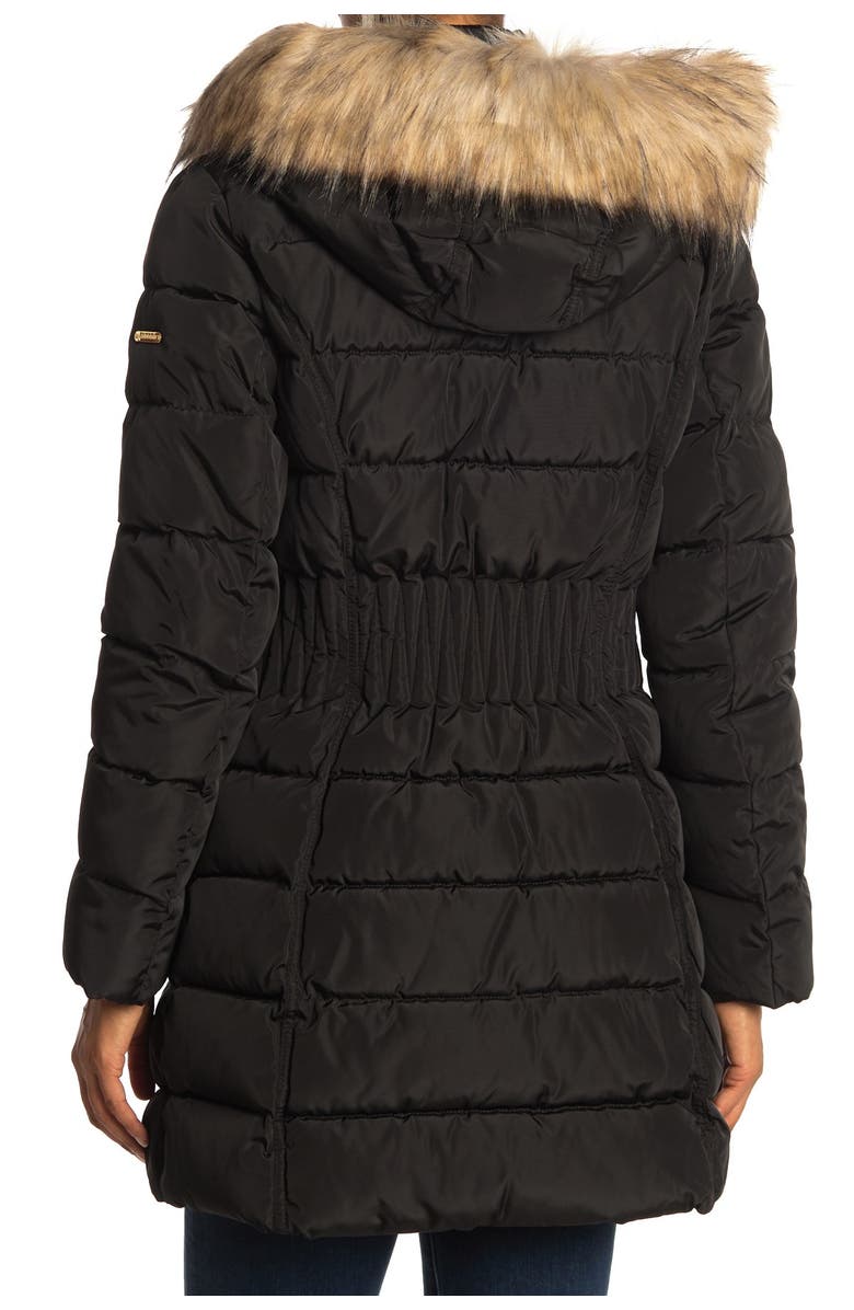 Laundry by Shelli Segal Faux Fur Hood Quilted Puffer Jacket, Alternate, color, 