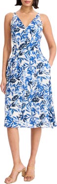 Maggy London Floral Sleeveless Fit & Flare Midi Dress