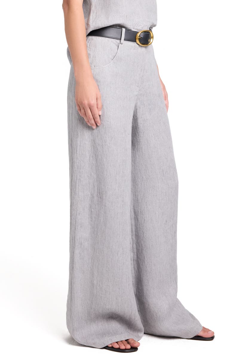 TWP Dillon Wide Leg Pants, Alternate, color, Light Heather Grey