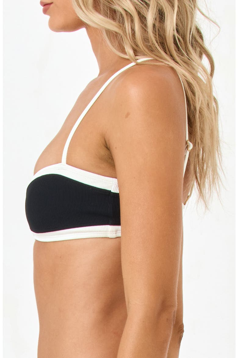 Madison Rib Bikini Top, Alternate, color, BLACK/ CREAM