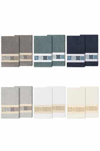 Linum Home Textiles Vivian Embellished Bath Towel - Set of 2 - Cream