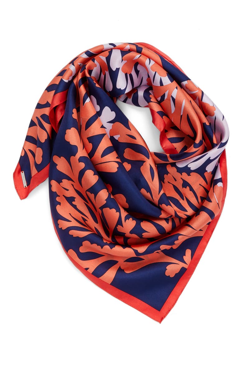 Square Silk Scarf, Alternate, color, BLUE DEPTH
