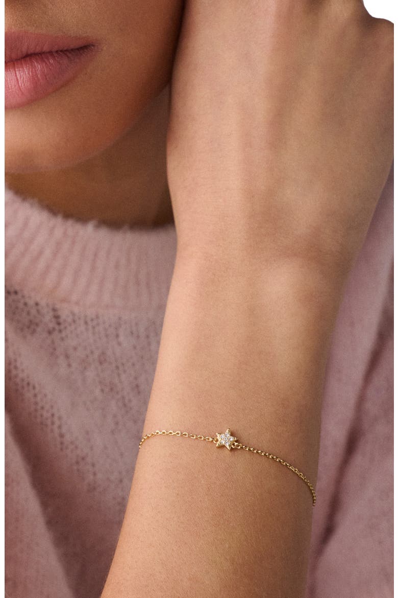 you're a gem mini star pavé bracelet, Alternate, color, CLEAR/ GOLD