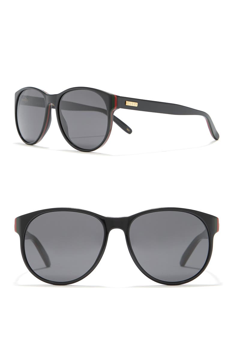 55mm Round Sunglasses, Alternate, color, SHY MLTLY BLK GRN RED BLK
