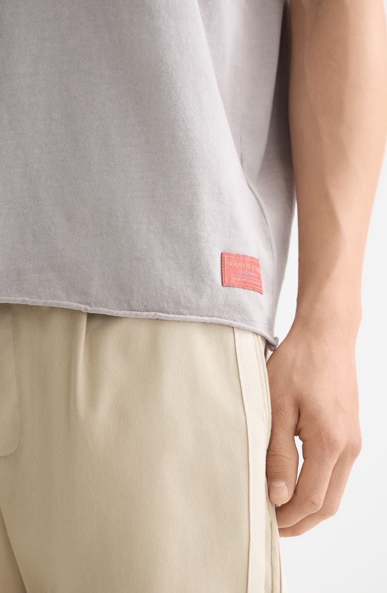 Scotch & Soda Raw Edge Cotton T-Shirt, Alternate, color, Gull