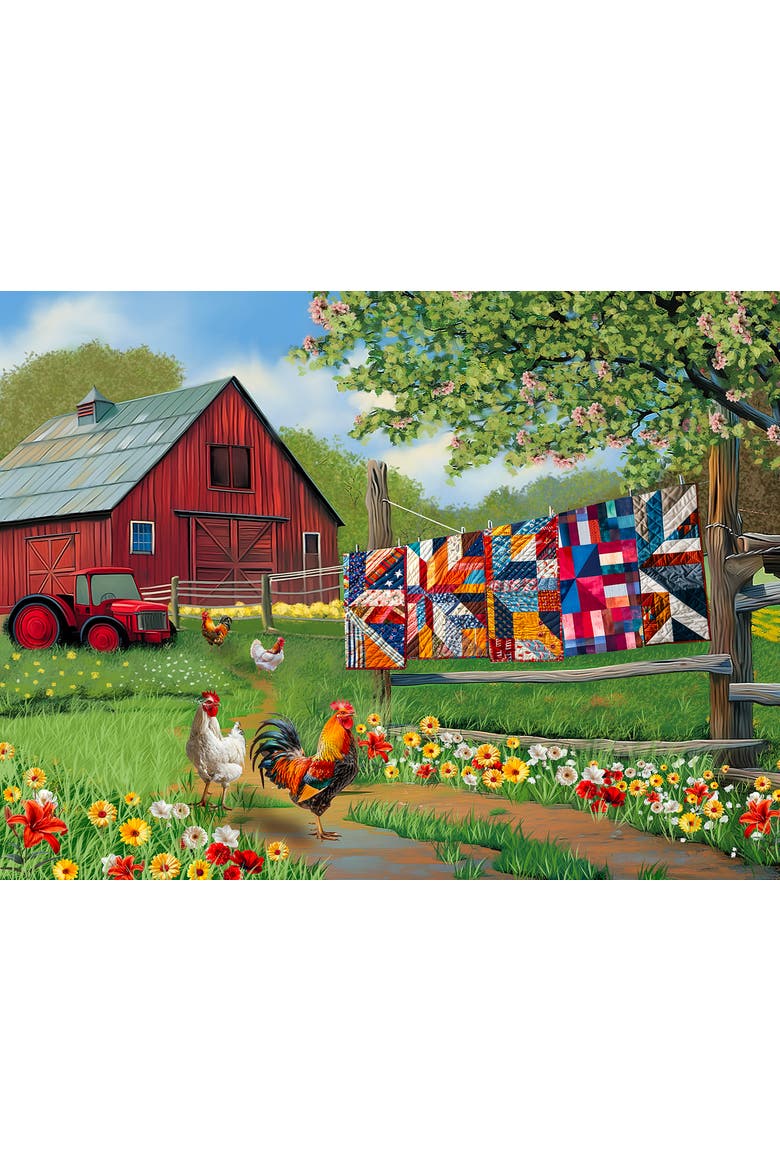 Quilts on the Farm 500 piece Jigsaw Puzzle for Adults, Alternate, color, Multicolor