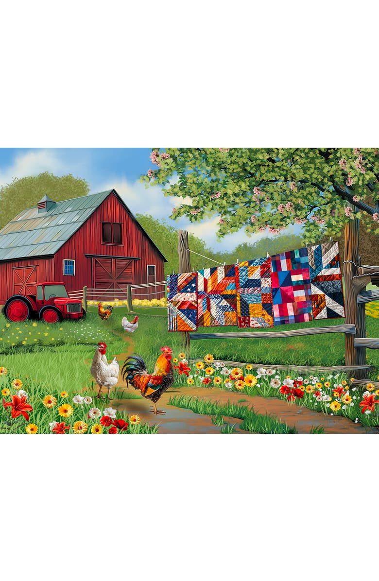 Sunsout Quilts on the Farm 500 piece Jigsaw Puzzle for Adults, Alternate, color, Multicolor