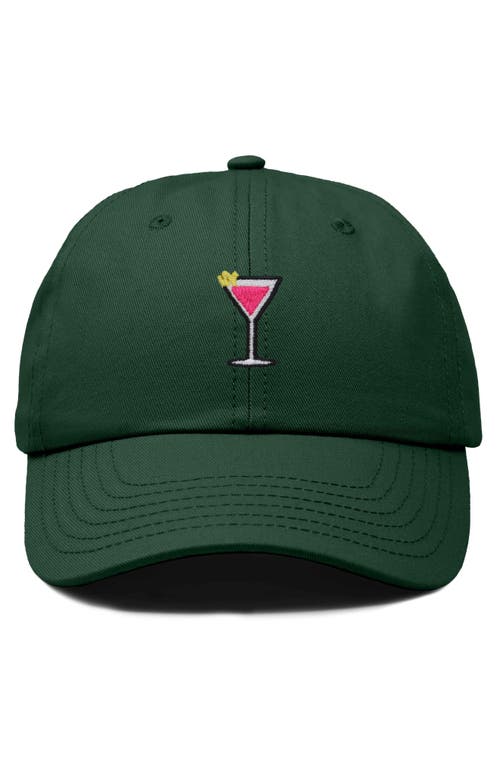 Dalix Cosmo Embroidered Casual Hat In Dark Green