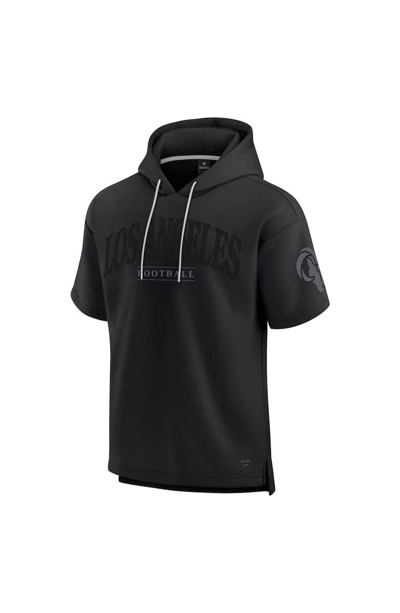 FANATICS Unisex Fanatics Black Los Angeles Rams Elements Ready Short Sleeve Pullover Hoodie, Alternate, color, Black