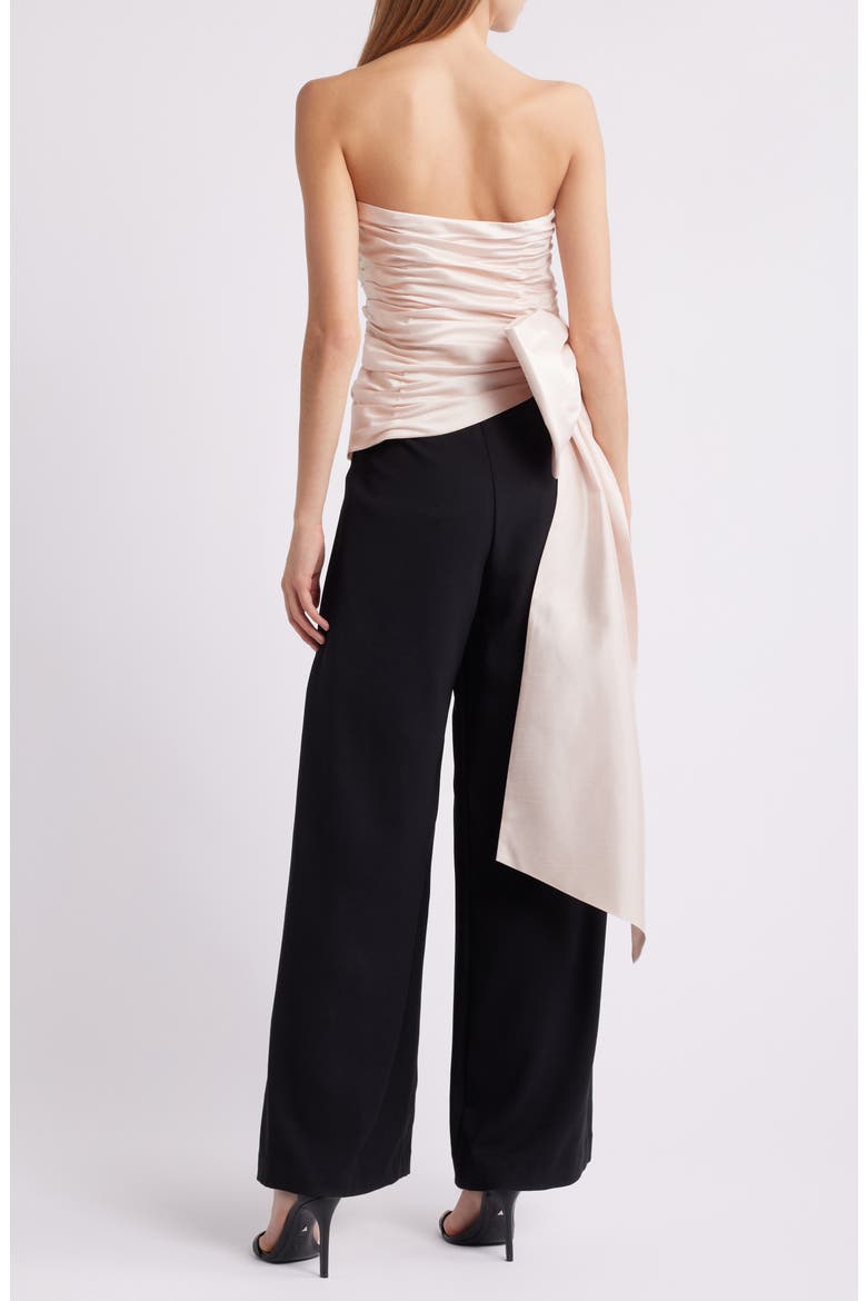 Ruched Strapless Jumpsuit, Alternate, color, CHAMPAGNE/ BLACK