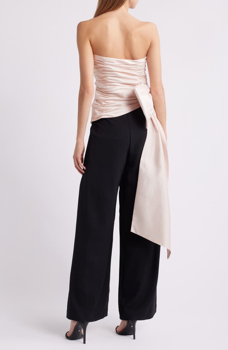 Hutch Ruched Strapless Jumpsuit, Alternate, color, Champagne/ Black