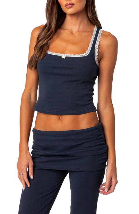 Kadence Lace Trim Crop Tank