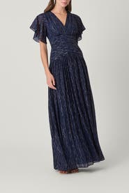 Shoshanna Lurex Chiffon Lilly Dress