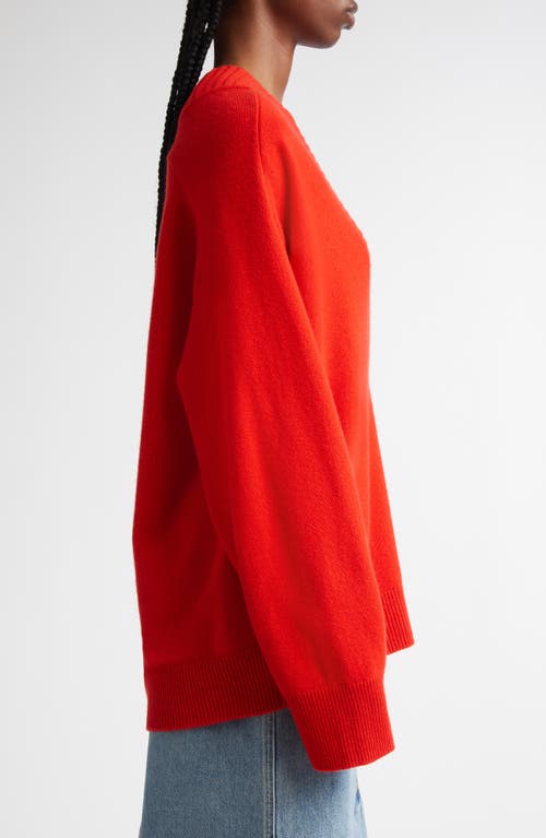 Loulou Studio Oversize Cashmere V-neck Sweater In Tomato