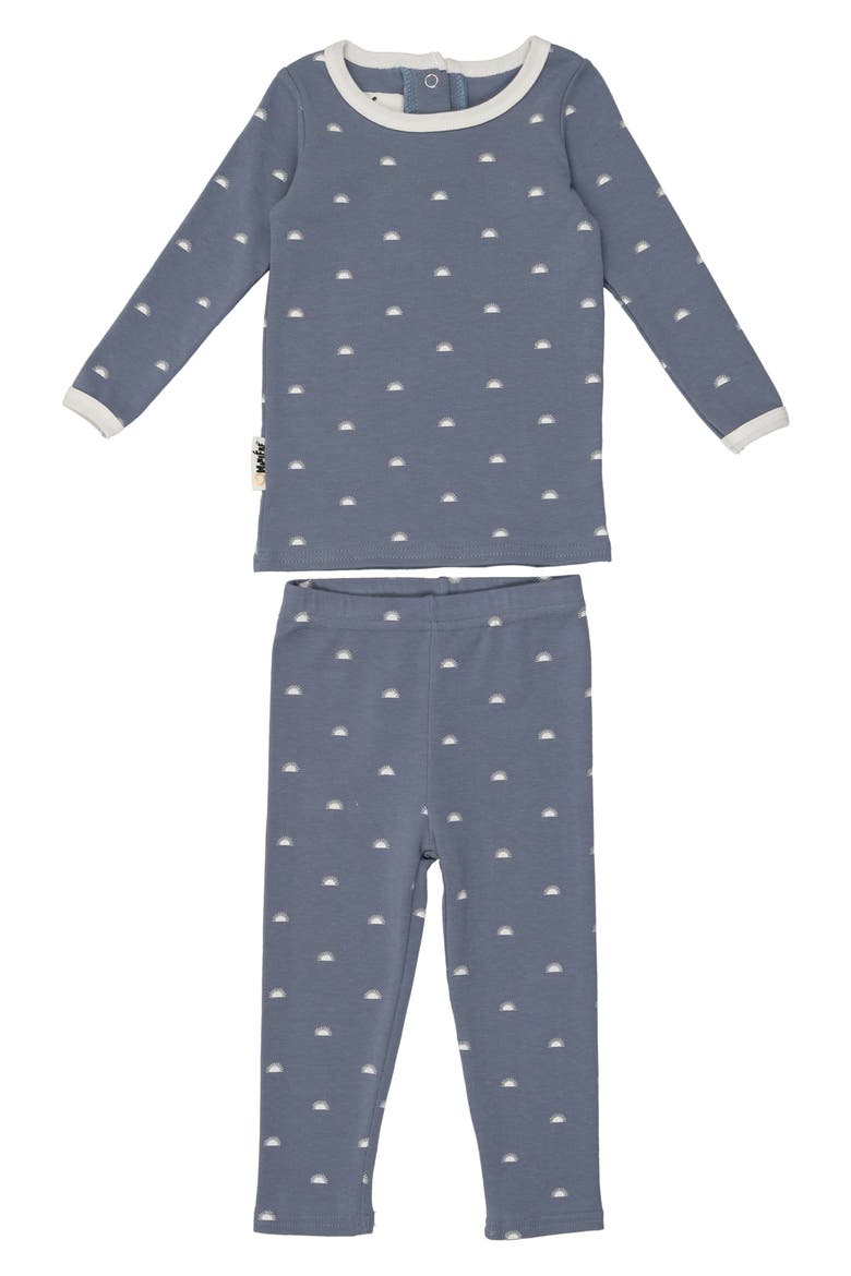 Sun Print Cotton Knit Top & Leggings, Main, color, BLUE