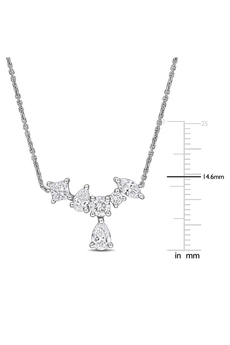 Multi-Shape Lab-Grown Diamond Drop Necklace 14K, Alternate, color, White Gold