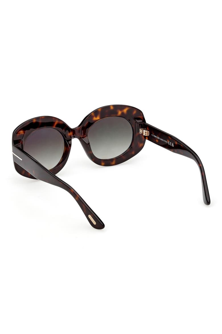 Claudette 51mm Round Sunglasses, Alternate, color, SHINY CLASSIC DARK HAVANA /T/ LOGO / GRADIENT SMOKE LENS