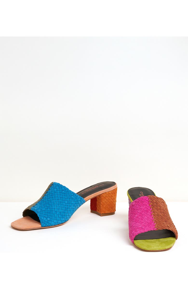 Charlotte Stone Lenu Mismatch Woven Slide Sandal, Alternate, color, Nassau