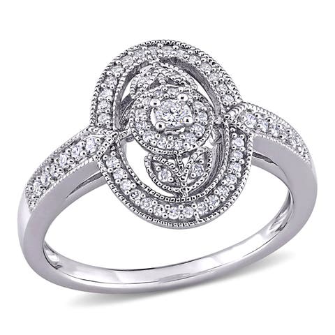 Diamond Vintage Oval Halo Ring