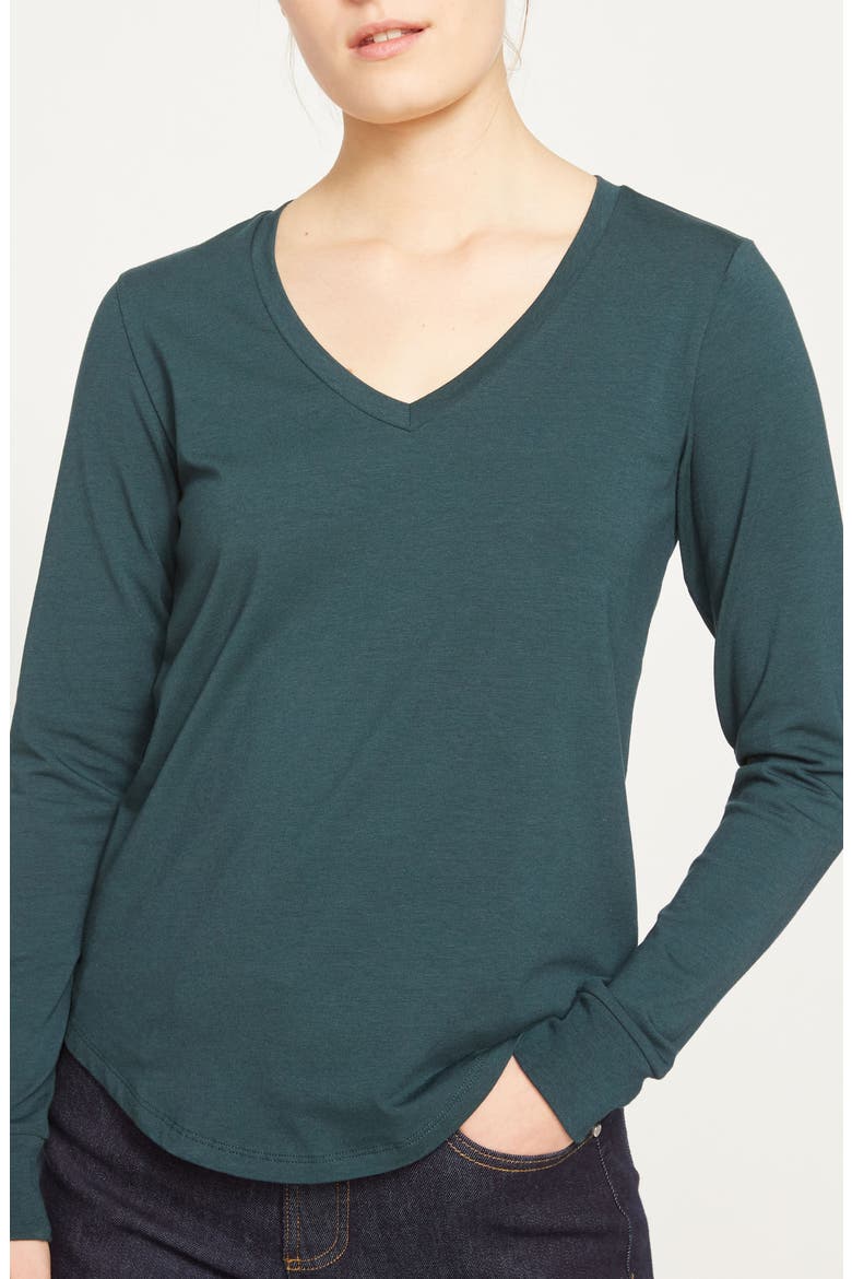 Long Sleeve V-Rex Tee, Alternate, color, DEEP SEA