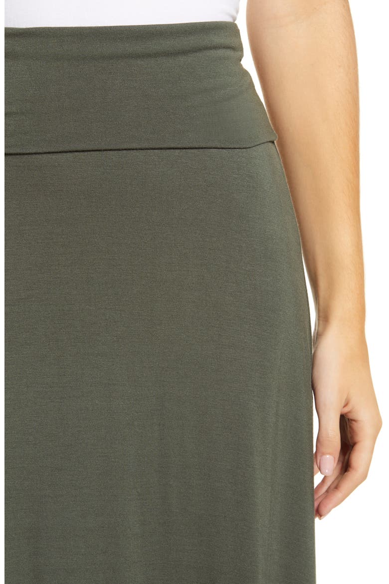 Roll Top Maxi Skirt, Alternate, color, DK OLIVE